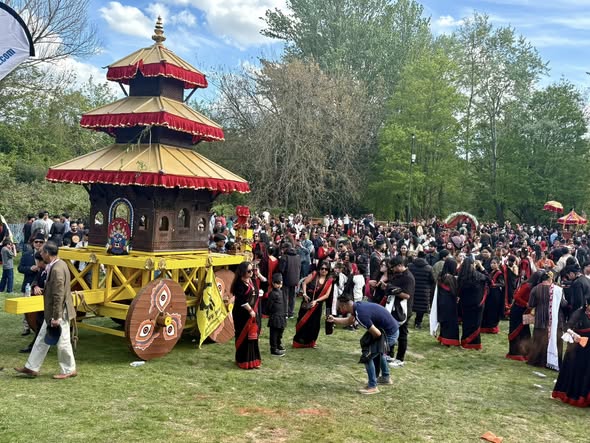 Nepali Community Brings Biska Jatra to Life in London Park with Grand Cultural Celebration