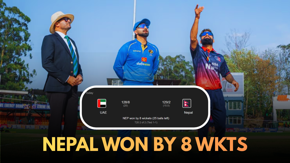 Nepal vs UAE T20 2026 Score: Nepal Wins by 8 Wickets, Series Ends 1-1