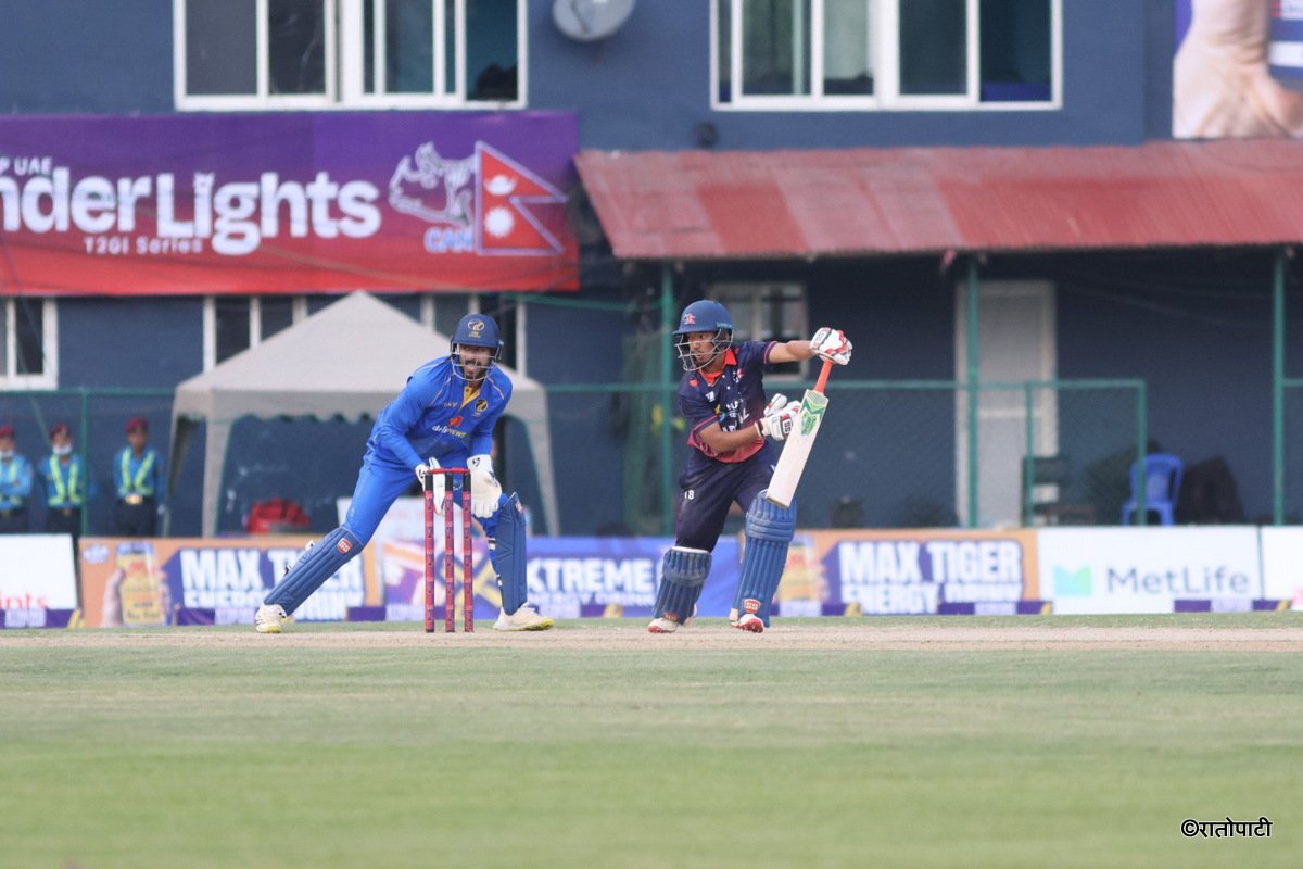 Rain Interrupts Nepal vs UAE 1st T20I as Hosts Post Modest Total in Historic Floodlight Match