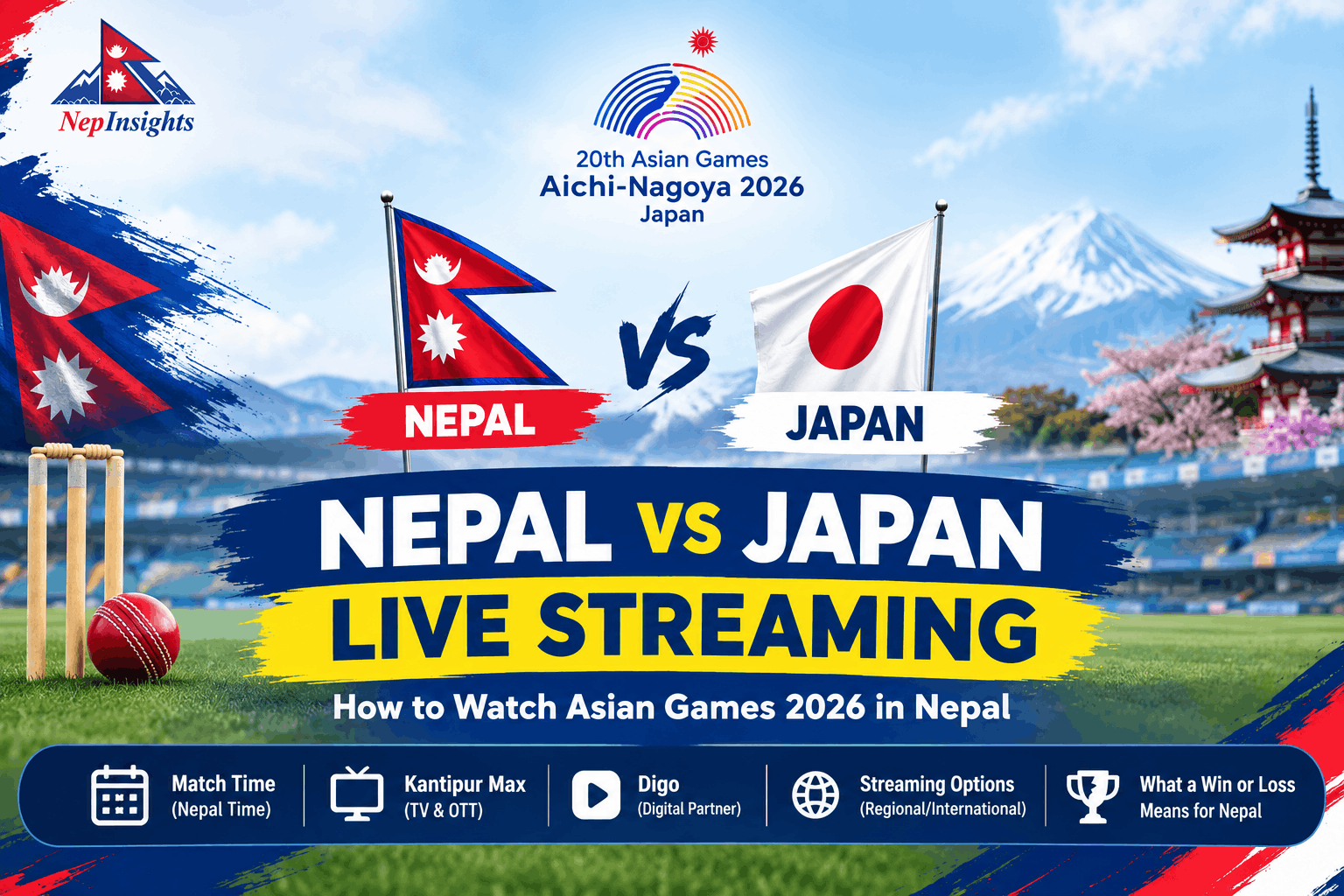 Nepal vs Japan Live Streaming: How to Watch Asian Games 2026 in Nepal