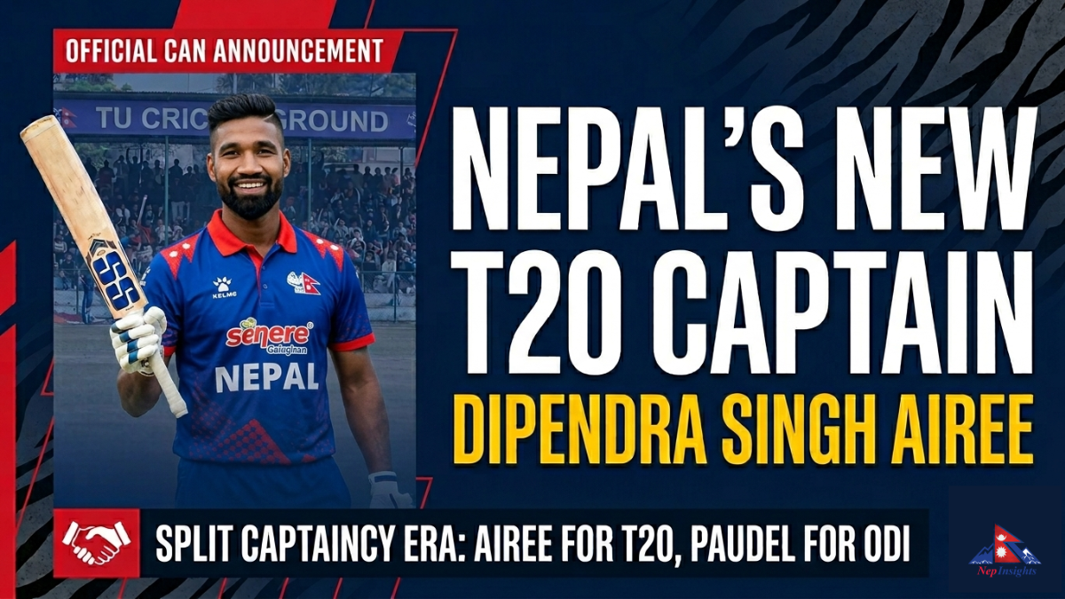 Dipendra Singh Airee Becomes New Nepal T20 Captain as CAN Announces Split Captaincy | Nepinsights