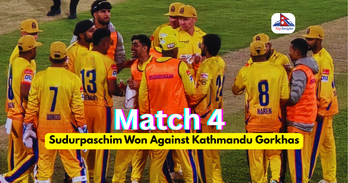 Sudurpaschim Royals Beat Kathmandu Gorkhas by 29 Runs