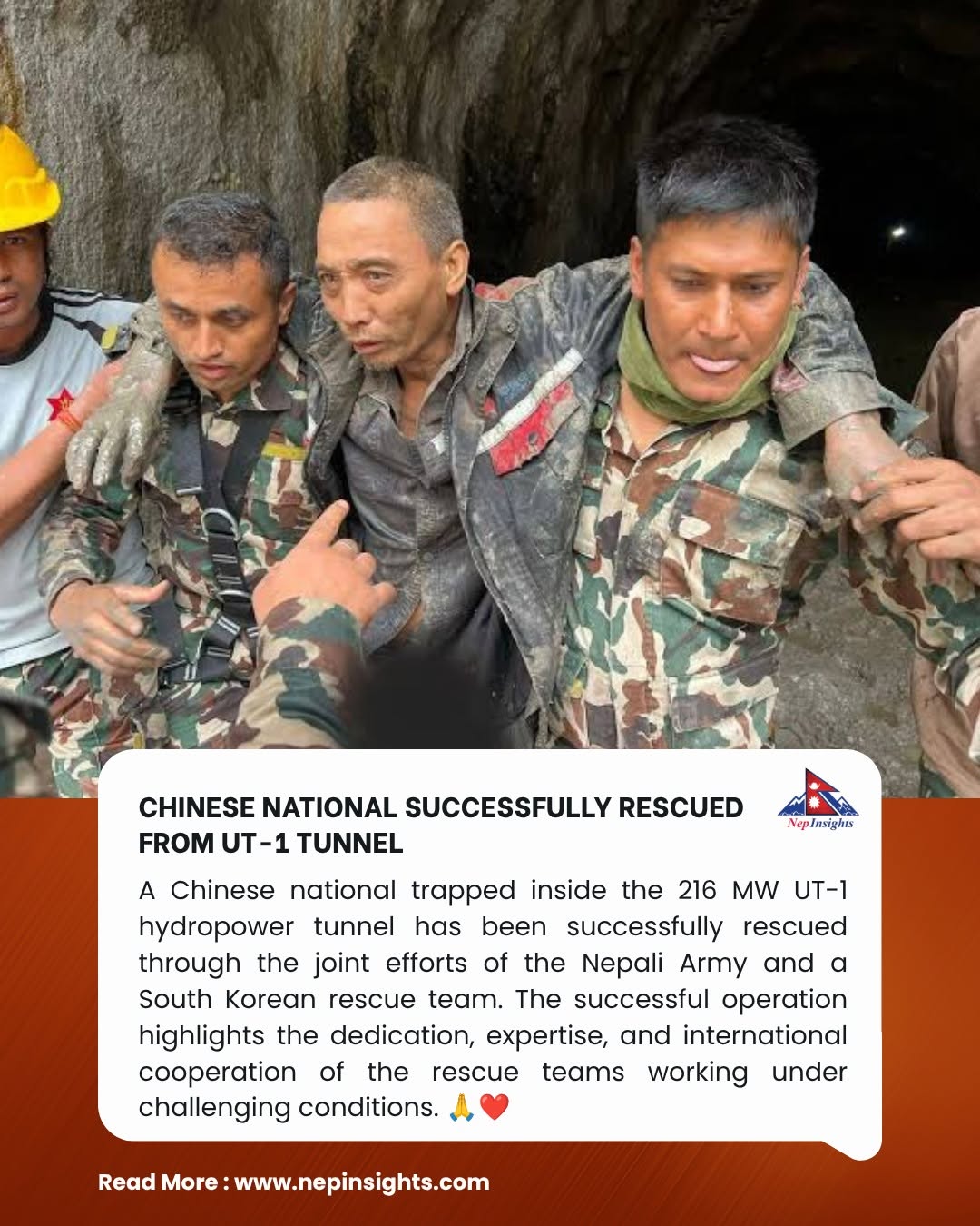 Chinese National Rescued From UT-1 Tunnel